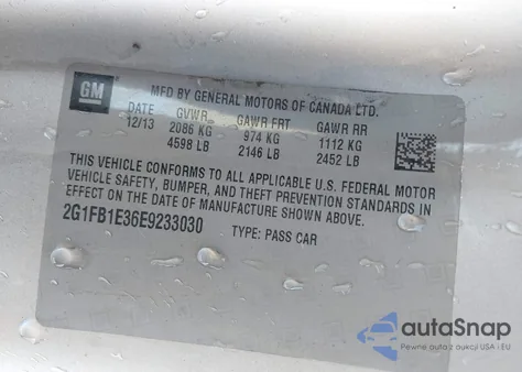 2014 Chevrolet Camaro 1Lt z USA, uszkodzony, nr VIN 2G1FB1E36E9233030